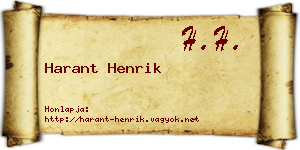 Harant Henrik névjegykártya